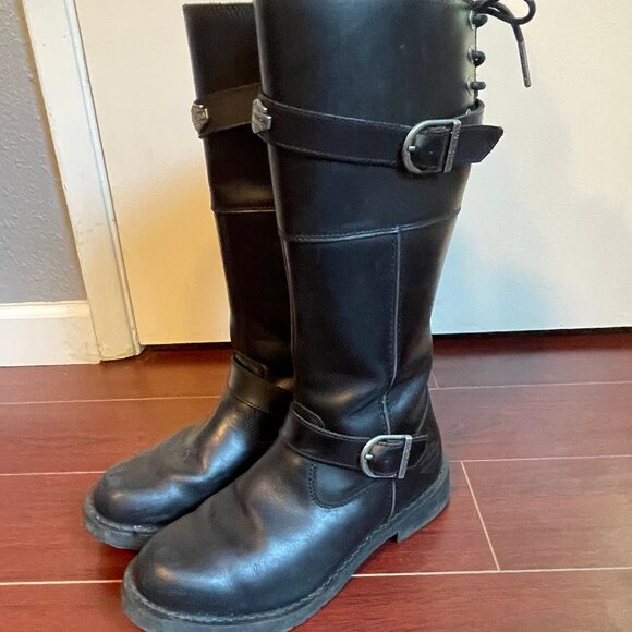 Harley Davidson Women's Kirtland Riding Boot - Black Knee High Leather - Picture 3 of 13